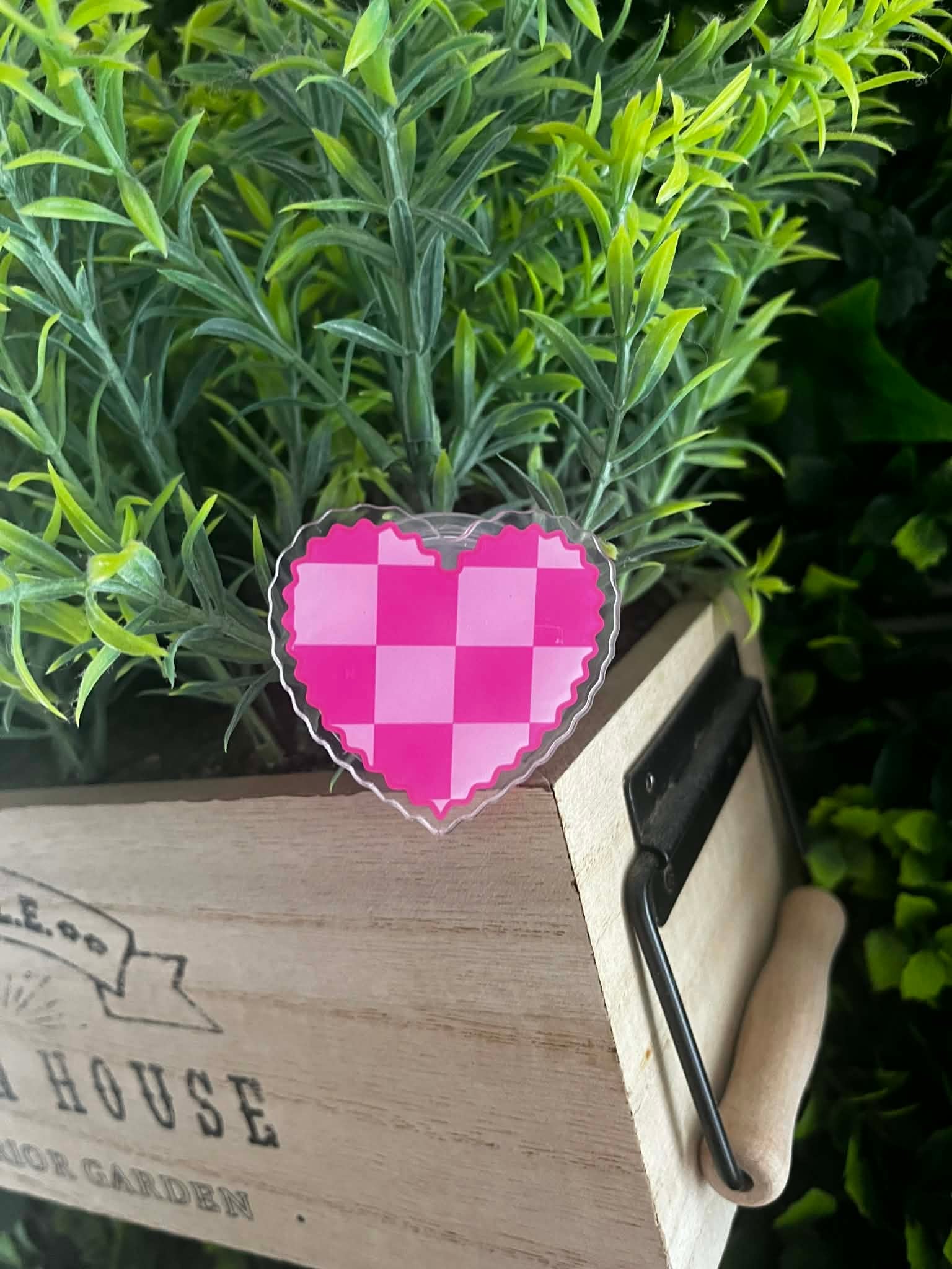 Pop Socket adhésif Cœur Carreaux