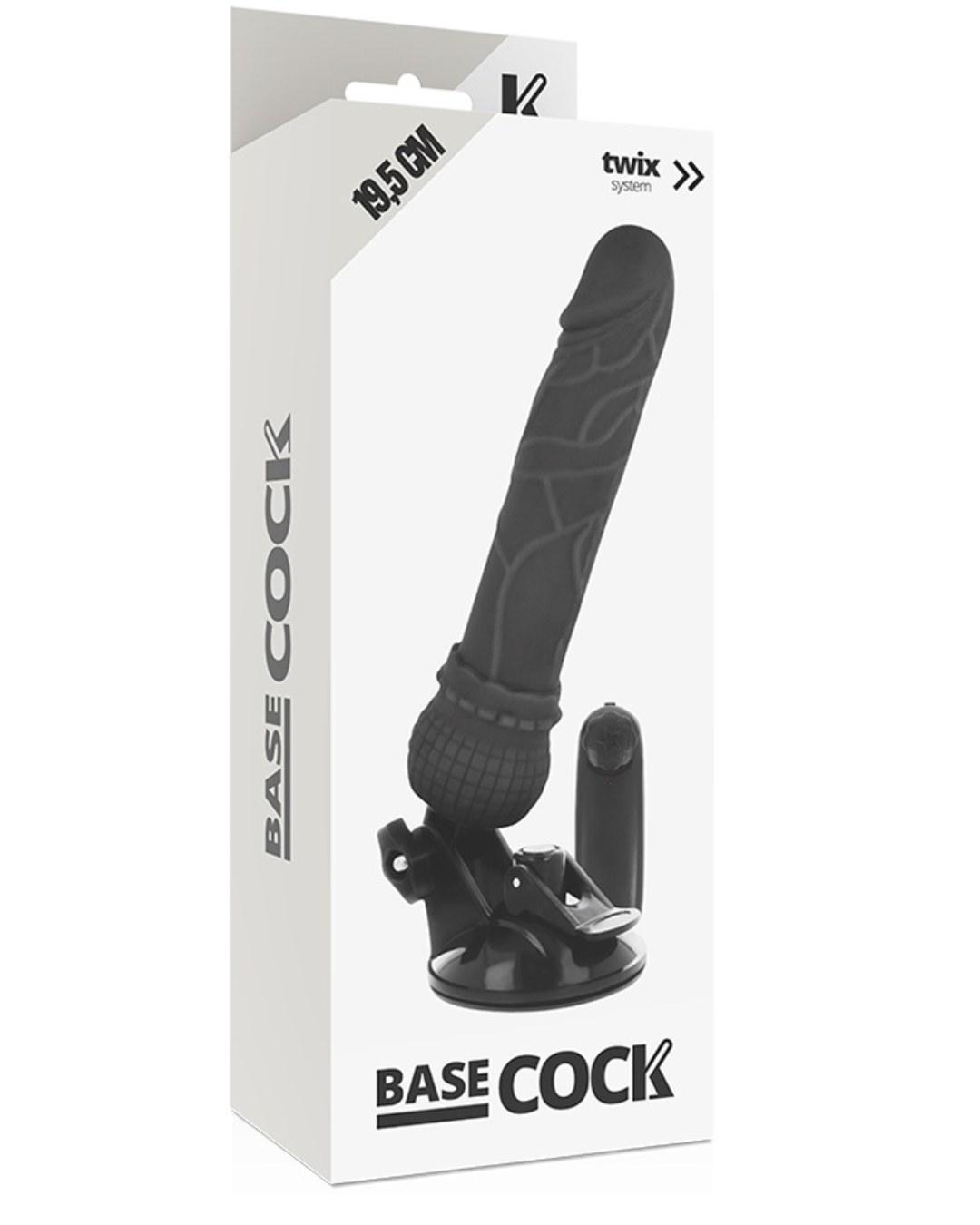 Gode Réaliste Noir 19,5 CM vibrant à ventouse